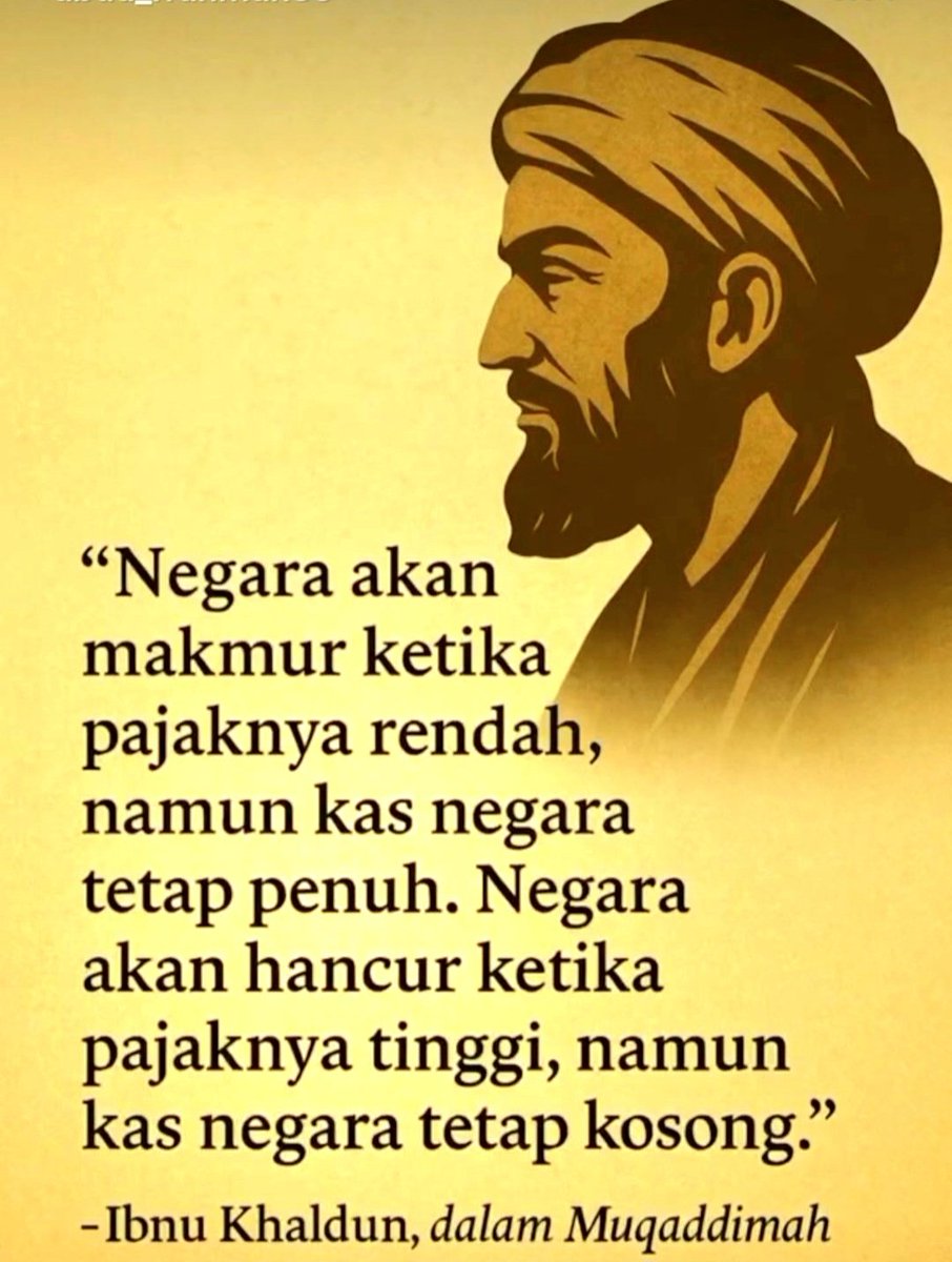 Sekedar sharing &amp; berbagi ilmu ya manteman. Dalam Muqaddimah, Ibnu Khaldun pernah menjelaskan bahwa:

Pada masa awal berdirinya sebuah negara, pajak biasanya rendah tetapi pendapatan negara tinggi karena ekonomi rakyat berkembang dan perdagangan subur.

Seiring waktu, ketika