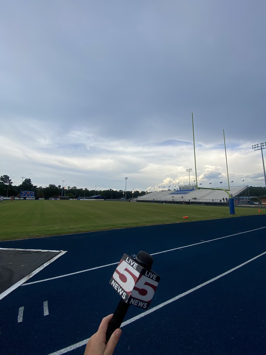 We made it! #Live5FNL is back in action tonight! 

I’m live from <a href="/BerkeleyStagsFB/">Berkeley Football</a> now ahead of the 8th annual <a href="/CornerLions/">Moncks Corner Lions</a> Jamboree 🏈 

<a href="/KevinLive5/">Kevin Bilodeau</a> &amp; I will have highlights from Lowcountry jamborees &amp; Week 0 of SCISA play tonight at 11 on <a href="/Live5News/">Live5News</a>!