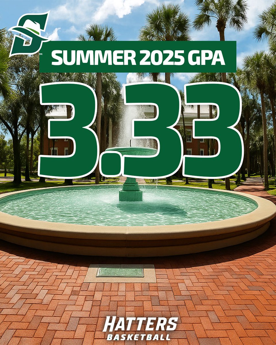 “So proud of our guys <a href="/StetsonU/">Stetson University</a> <a href="/StetsonMBB/">Stetson Men’s Basketball🌴</a> ! An incredible summer for our team both on and off the court. 💪📚 #GoHatters #AllHats #ASUN24CHAMPS