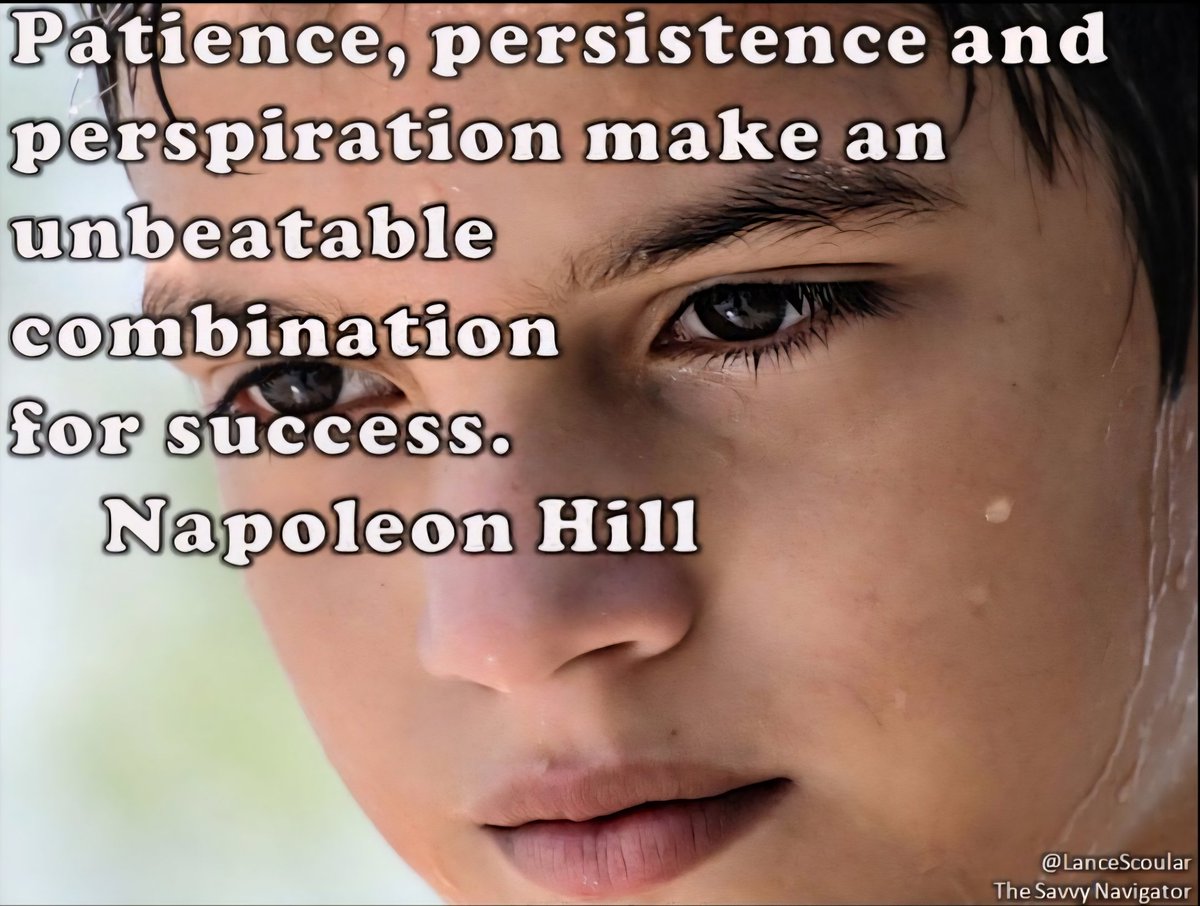 AUSiBiz's tweet image. Patience, persistence and perspiration make an unbeatable combination for success. 

                           Napoleon Hill   

#patience #persistence #perspiration #success.