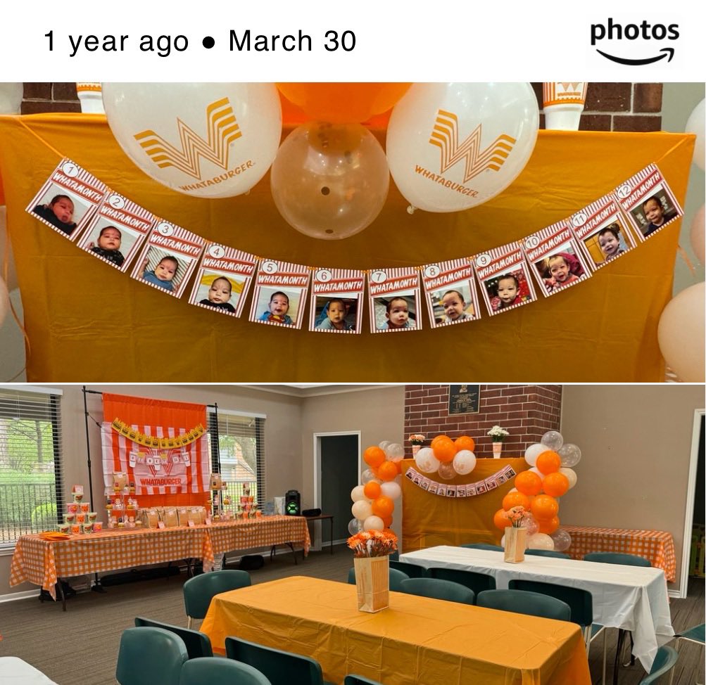 PhenixDesigns's tweet photo. I’m still three years behind posting my events onto social media, but here is a Whatabirthday 1st Birthday I did in 2024.

#WhataBirthday #Whataburger #TableScape 
#ALittleImaginationCanRaiseTheOrdinaryToExtraordinary #PhenixDesigns https://t.co/zlo5thUdVL https://t.co/jvc0Wc6sRu