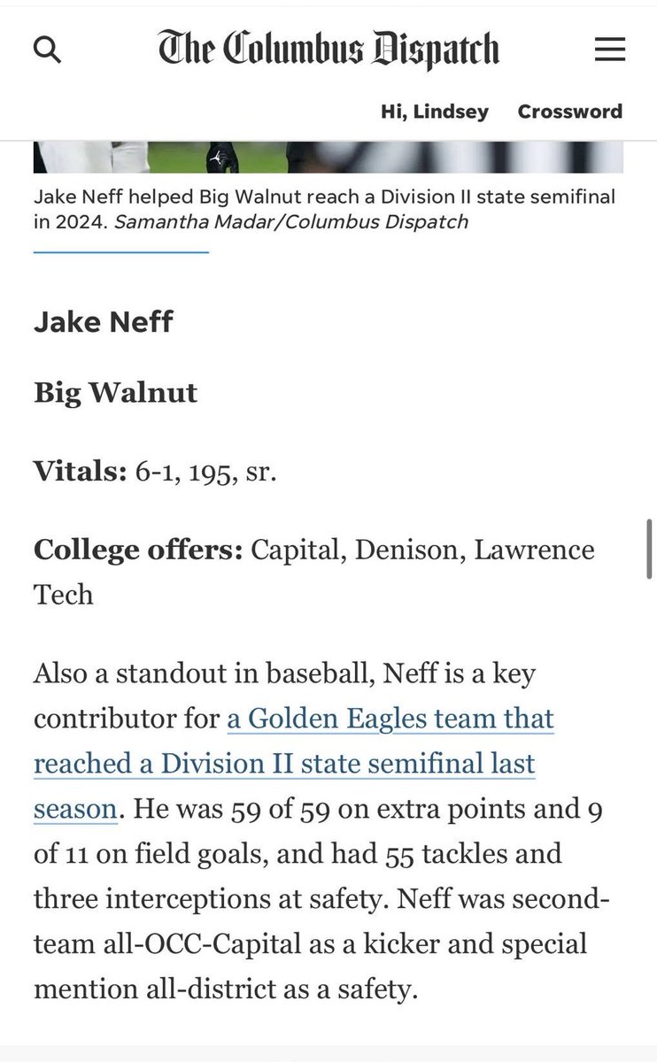 Jake Neff (@jakeneff_15) on Twitter photo I appreciate the write up and mention as a Top 10 Kicker in Central Ohio!! <a href="/DispatchPreps/">Columbus Dispatch Preps</a> <a href="/DispatchFrank/">Frank DiRenna</a> I appreciate the write up and mention as a Top 10 Kicker in Central Ohio!! <a href="/DispatchPreps/">Columbus Dispatch Preps</a> <a href="/DispatchFrank/">Frank DiRenna</a>