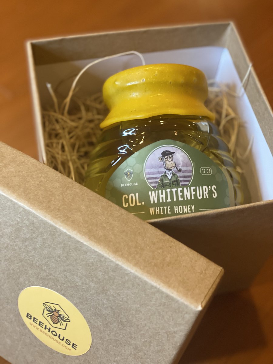 cultra's tweet photo. Shipped out a dozen Whitenfur Edition honey boxes today for Beehouse.  It's been a crazy run of four years with @BoredApeYC related IP products.  Many more years to come. https://t.co/duddGkUDH2