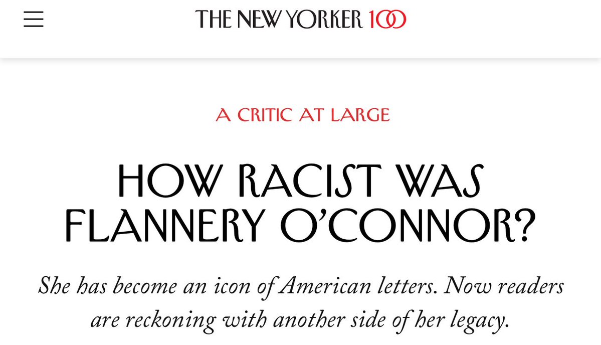 Joseph Massey (@jmasseypoet) on Twitter photo The New Yorker tried to destroy the reputation of Flannery O’Connor in 2020 by digging up allegedly racist comments from her personal correspondence. But <a href="/NewYorker/">The New Yorker</a> has nothing to say re: the hundreds of racist tweets posted by their staff writer, Doreen St. Felix. Why is that? The New Yorker tried to destroy the reputation of Flannery O’Connor in 2020 by digging up allegedly racist comments from her personal correspondence. But <a href="/NewYorker/">The New Yorker</a> has nothing to say re: the hundreds of racist tweets posted by their staff writer, Doreen St. Felix. Why is that?