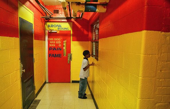 THESE DOORS WILL LEAD MANY TO PAIN AND FAME!  The new KRONK GYM DETROIT is coming along with amazing progress!  Office, shower rooms ready to go.  Gold paint going on next week, ceiling tiles next, gym flooring, security cameras installed, front desk, audio visual install,