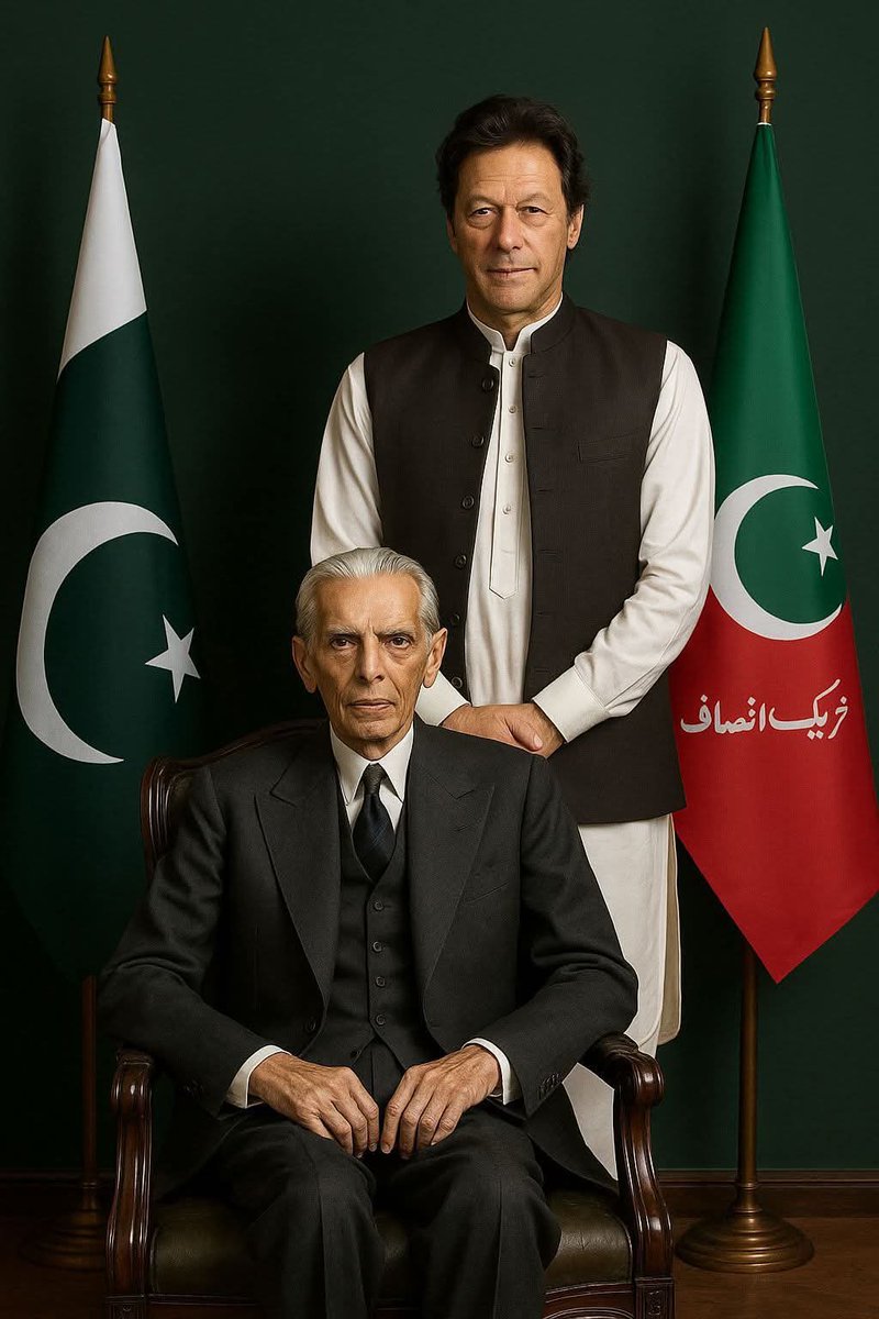 PTI ECC Media Cell (@eccpti45354) on Twitter photo The leaders, the thinkers, the doers, no wonder Dictator Asim and his regime fear them both.
<a href="/ImranKhanPTI/">Imran Khan</a> and Jinnah. #ReleaseImranKhan The leaders, the thinkers, the doers, no wonder Dictator Asim and his regime fear them both.
<a href="/ImranKhanPTI/">Imran Khan</a> and Jinnah. #ReleaseImranKhan