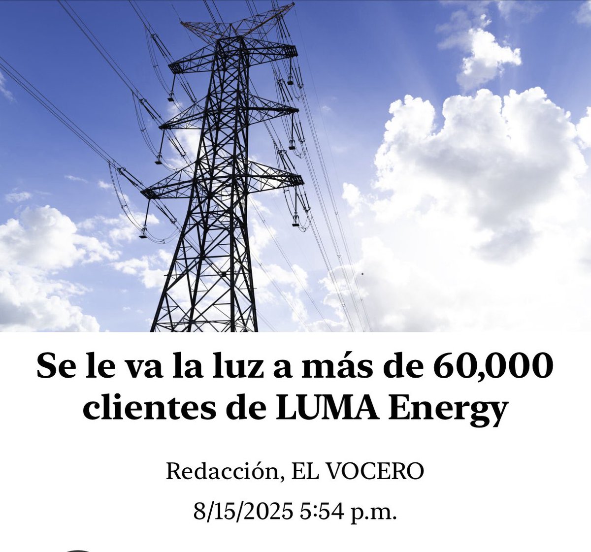 parroyoleon's tweet photo. @lumaenergypr En el área de Monacillos llevamos desde las 11pm de anoche sin luz y ni siquiera aparecemos en el dashboard de averías. @lumaenergypr @Miguel_Romero_ @RepVictorPares @SJCiudadCapital https://t.co/xatqxcJrgH