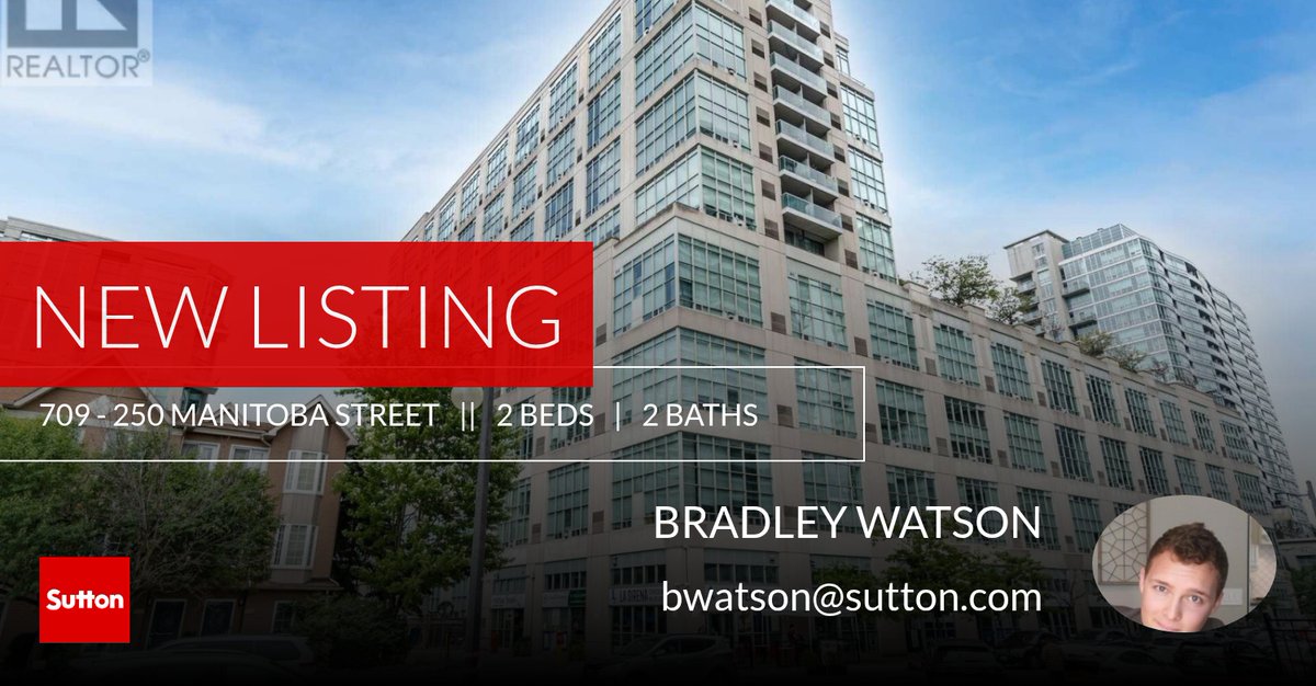 RealtorBradley's tweet photo. 📍 New Listing 📍 Take a look at this fantastic new property that just hit the market located at 709 - 250 Manitoba Street in Toronto (mimico). Reach out here or at  for more information https://t.co/Wrc6LLbmoL https://t.co/w3OdmxBGNT