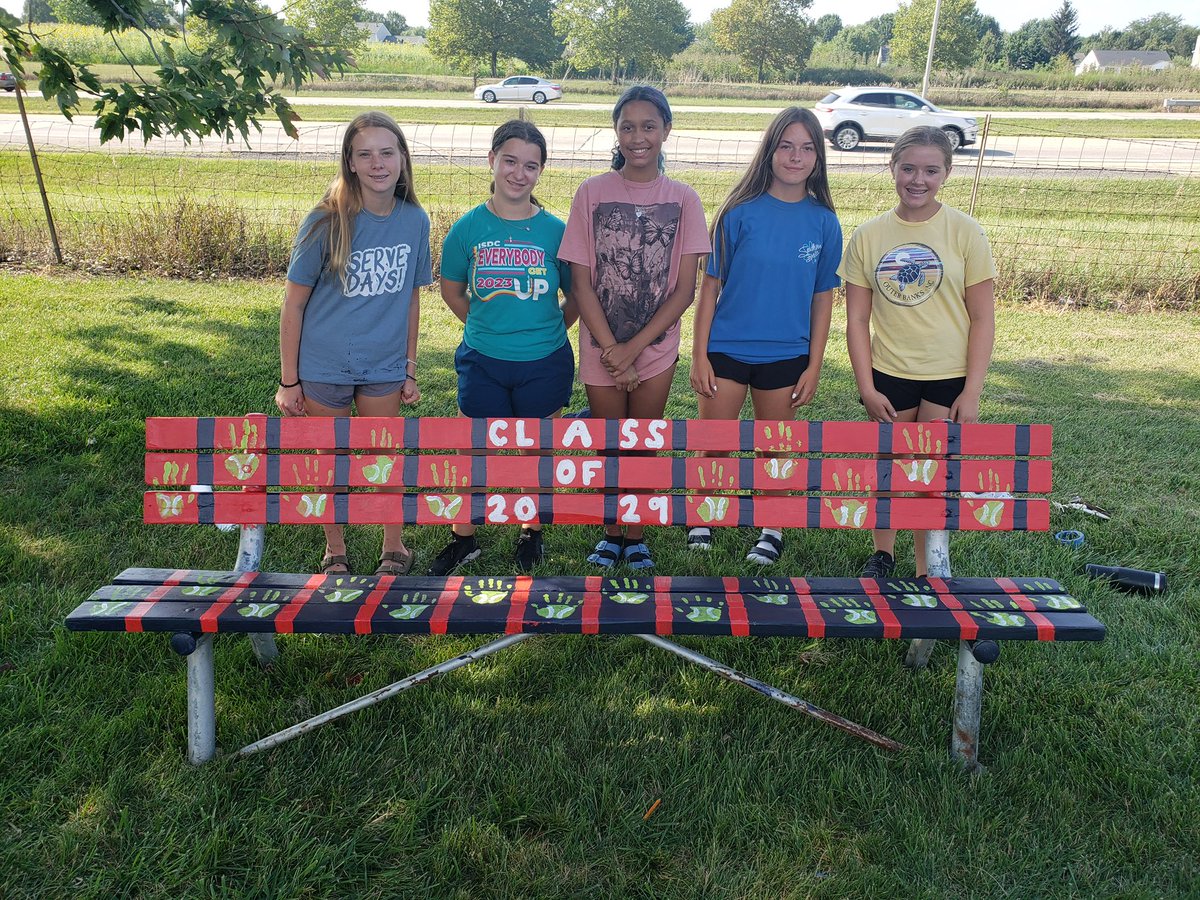 Wow,  what talented young ladies. Your class benches look amazing. These will look great this season at home games. Go Monarchs!