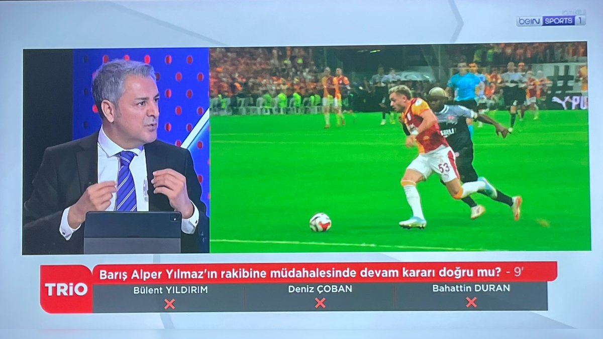 Bein Triosundaki 3 hakem de Barış Alper'in golünden önce faul olduğunu söyledi