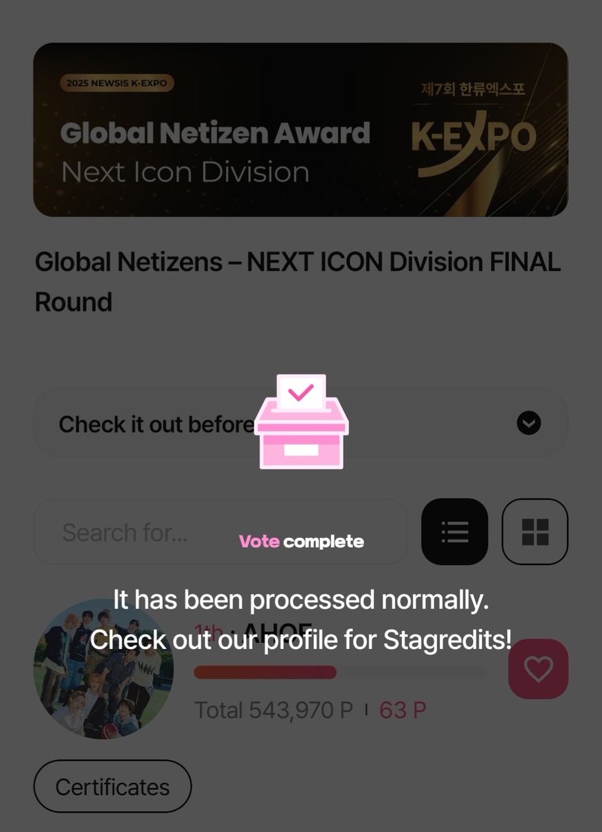 hime_jen's tweet photo. Just voted again for #AHOF  @ Stardom. @AHOF_official https://t.co/k9tdpcTJ2S