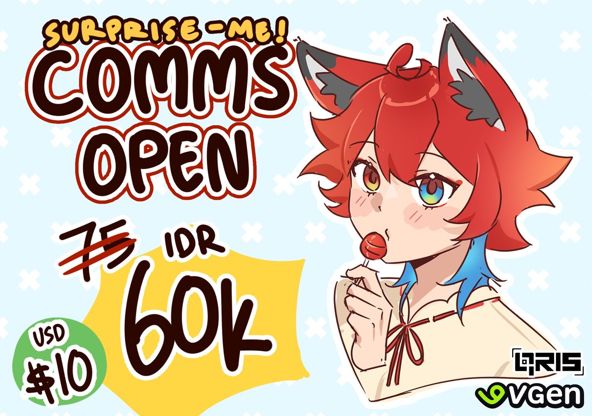 [RT &amp; Likes Appreciated!]  

Hello! 
I'm Opening a Surprise-Me Sketch Commission sale for both Local and International!

IDR 60k untuk Lokal
USD $10 for International!

Payment via QRIS or VGEN 
Local: forms.gle/Pu3Gct6ycDRmM4…
International: vgen.co/CabaiSegar/ser…