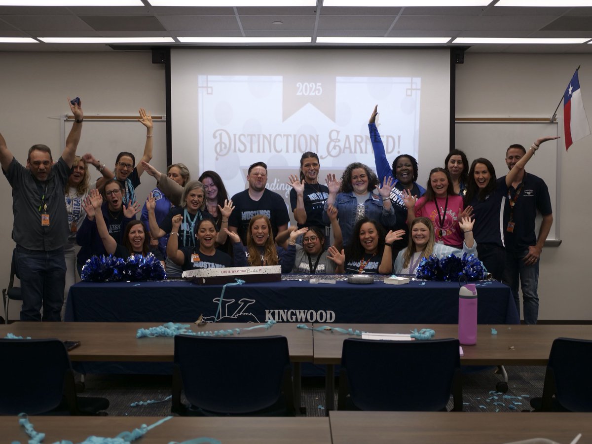 🌟Distinction Earned! 🌟Congratulations, KHS English Department! Today, we surprised them with the news that they earned a 2025 TEA distinction designation for Academic Achievement in Reading/Language Arts! We couldn’t be prouder! 📚🐴💙 <a href="/HumbleISD/">Humble ISD</a>