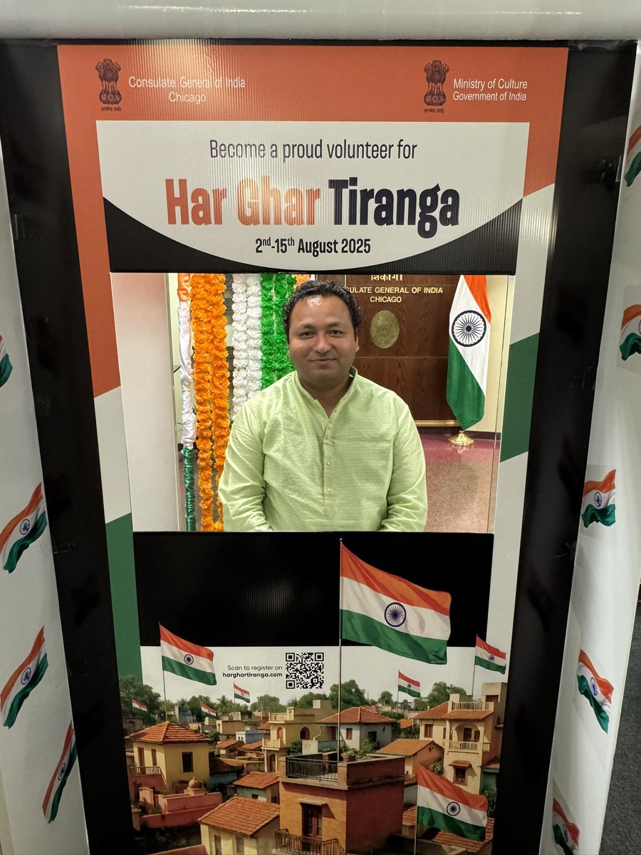 pushpendra_007k's tweet photo. #IndependenceDay2025 #HarGharTiranga #jaihindindia @IndiainChicago https://t.co/vW2PYTgLPN