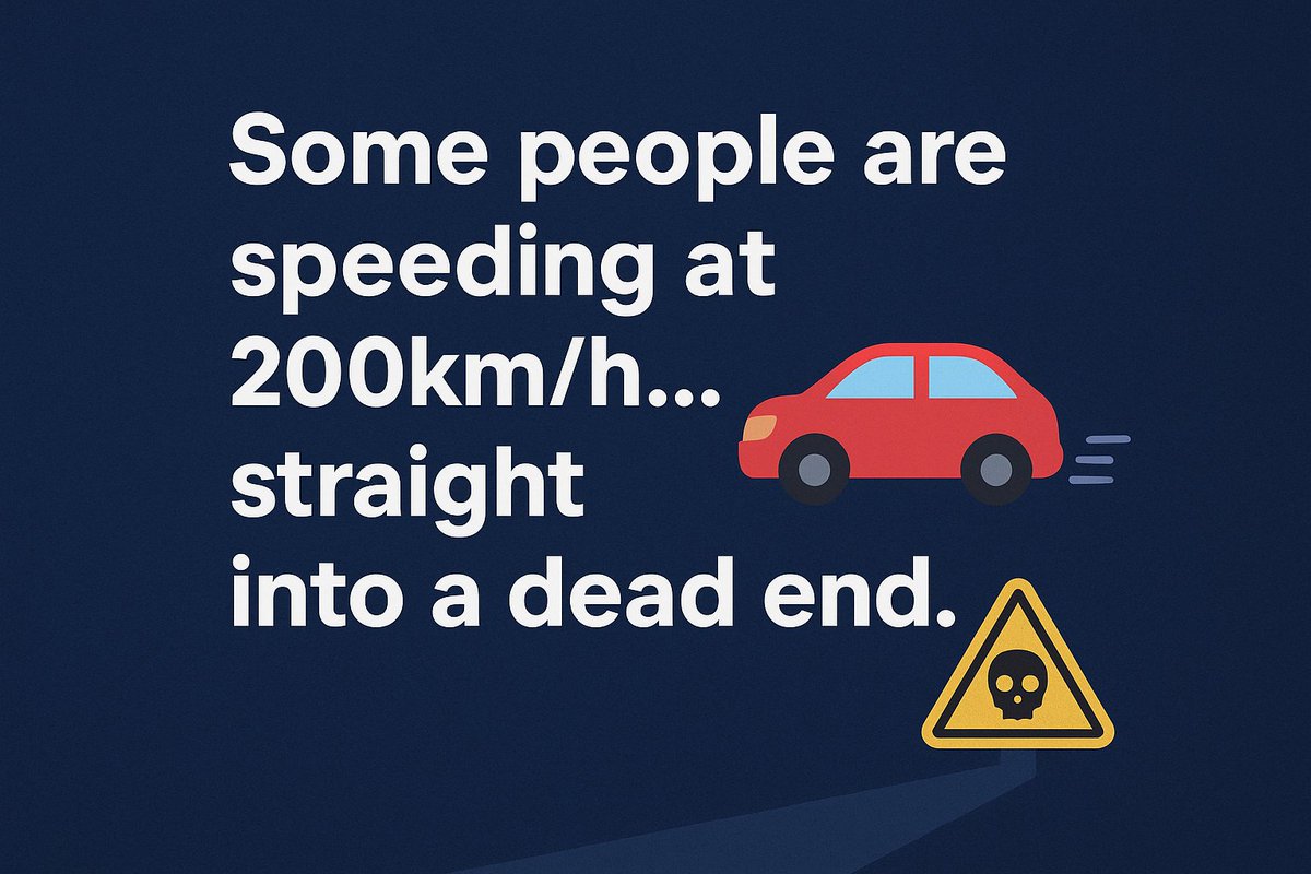 Elitewebplus's tweet photo. Some people are speeding at 200km/h… straight into a dead end. 🚗💨
Here’s why your direction matters more than your speed 🧵👇 https://t.co/amtOCkzRk5