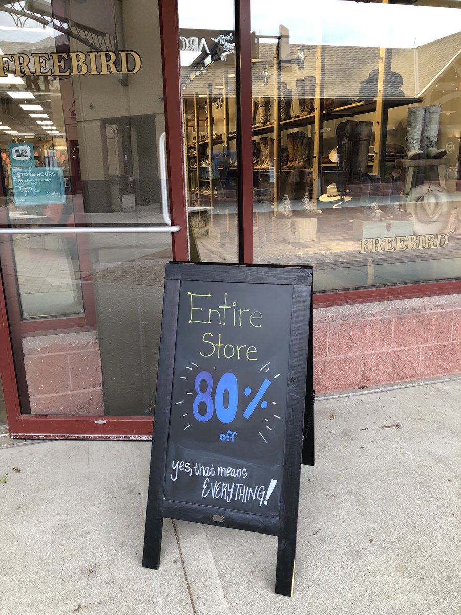 Lovers of awesome boots: Sunday is the last day for FreeBird at the Castle Rock outlets.