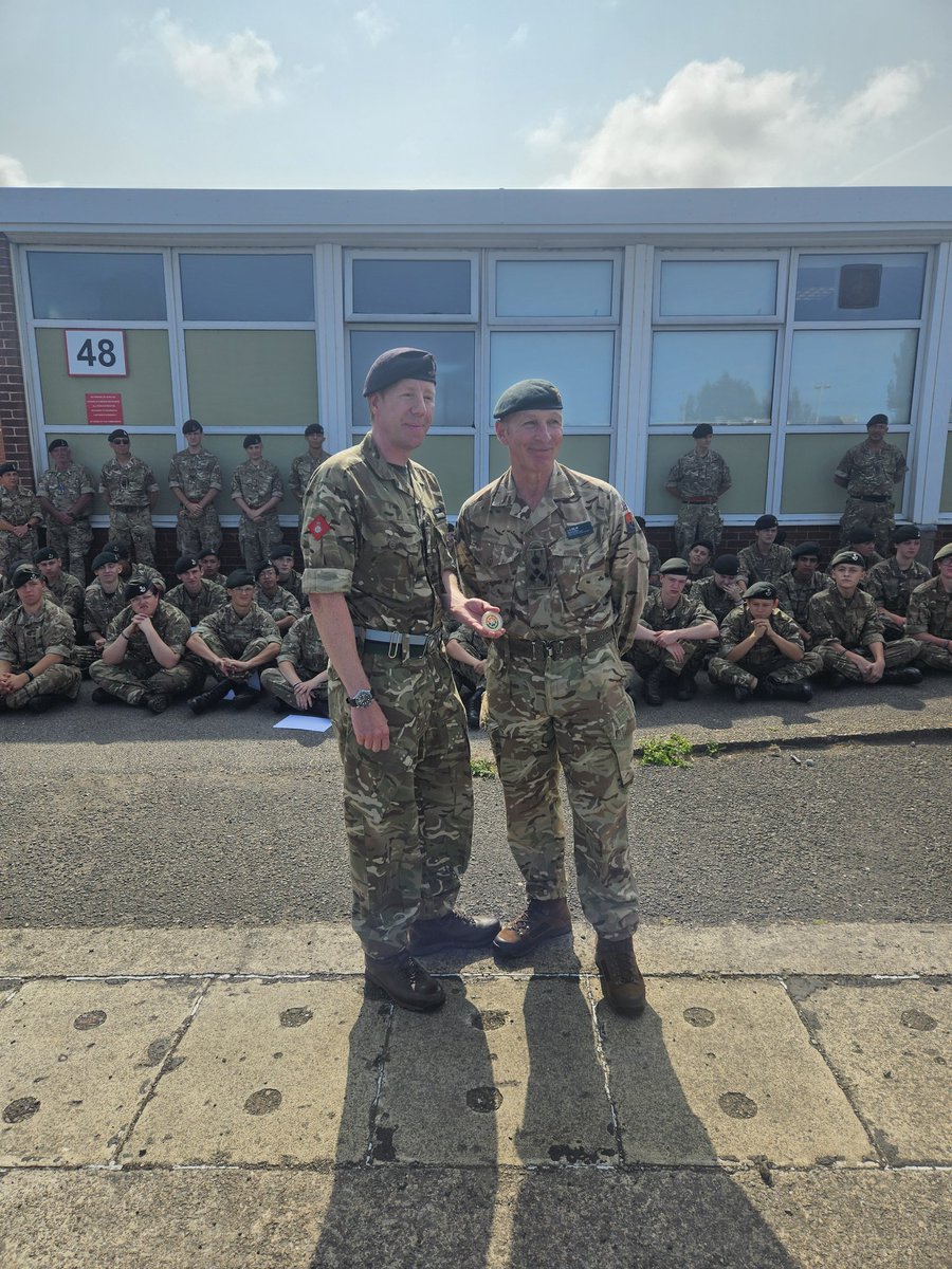 Colonel Jon Beake, Commandant, B&CI ACF (@comdtb_ci_acf) on Twitter photo Thanks to Brig Gary, DComd Cadets, for presenting one of his coins to Major Mike Duffy on his Camp visit.
Mike is a long-standing member of the B&CI Command team and has created a leadership legacy.
#bemore
<a href="/BandCIACF/">Bristol & The Channel Islands Army Cadets (ACF)</a> <a href="/ArmyCadetsUK/">Army Cadets UK</a> Thanks to Brig Gary, DComd Cadets, for presenting one of his coins to Major Mike Duffy on his Camp visit.
Mike is a long-standing member of the B&CI Command team and has created a leadership legacy.
#bemore
<a href="/BandCIACF/">Bristol & The Channel Islands Army Cadets (ACF)</a> <a href="/ArmyCadetsUK/">Army Cadets UK</a>