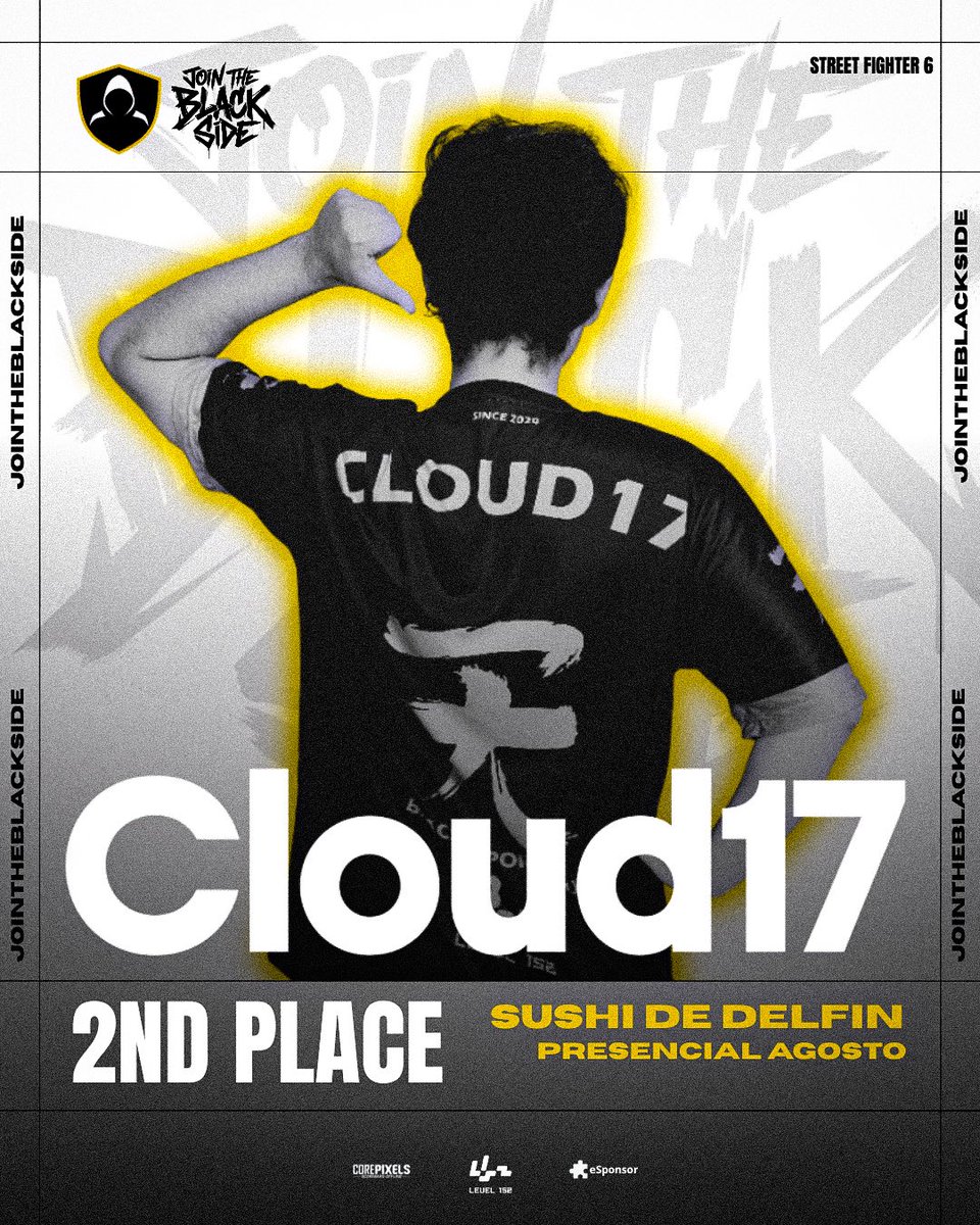 BLACK ESPORTS (@blackesportsfgc) on Twitter photo Nuevamente Black Esports dominó los torneos presenciales, esta vez con un gigante 2do lugar de <a href="/Cloud_17st/">⬛BLK INK CLOUD17</a> que cada vez se acerca al nivel perfecto ahora en #SushideDelfin presencial en @level_152_gamerbar de #StreetFighter6 #JoinTheBlackSide Nuevamente Black Esports dominó los torneos presenciales, esta vez con un gigante 2do lugar de <a href="/Cloud_17st/">⬛BLK INK CLOUD17</a> que cada vez se acerca al nivel perfecto ahora en #SushideDelfin presencial en @level_152_gamerbar de #StreetFighter6 #JoinTheBlackSide