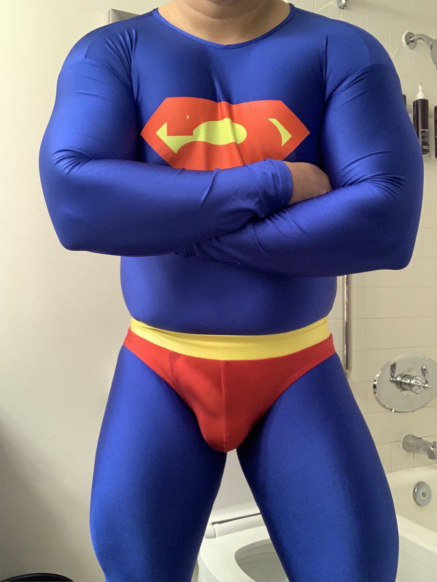 malaysianbeef's tweet photo. New superhero costume #superman #spandex #bulge https://t.co/0pP9Uc8Iyf