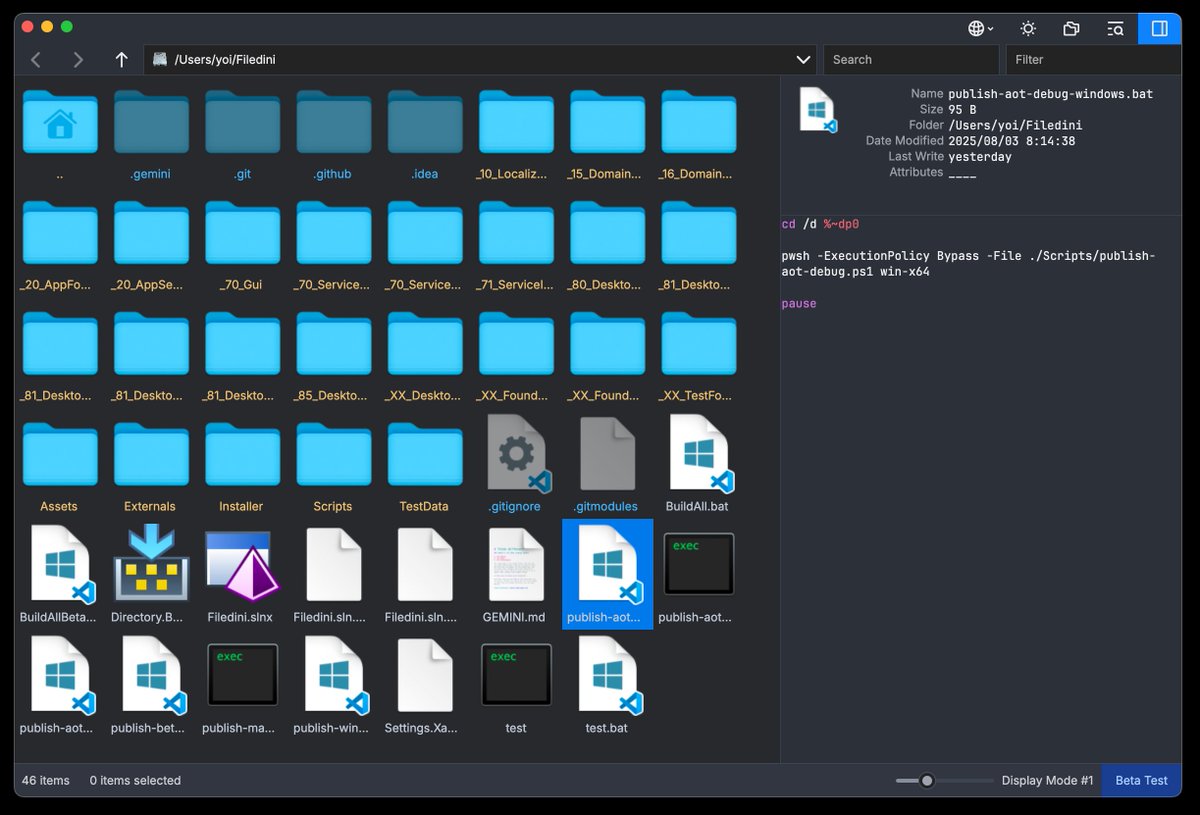 yoiyoi322's tweet image. Filedini 0.4.567(beta) is now available filedini.app/changed-0_4_567 

We are pleased to announce that the beta test for the macOS version has now begun.

#filemanager #avalonia #macos
