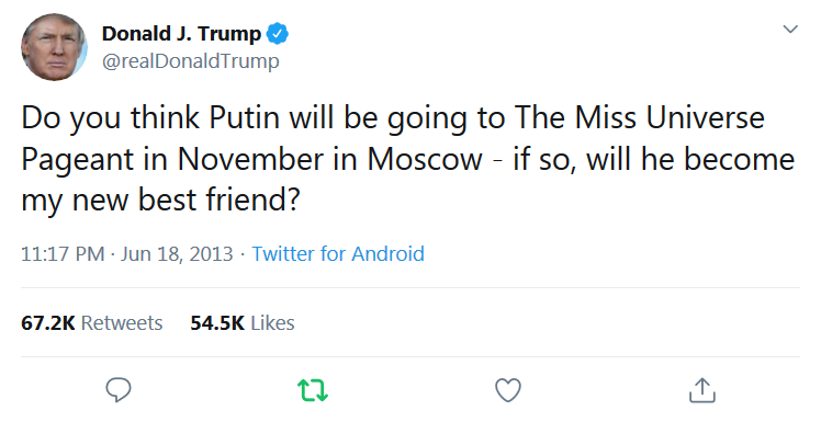 YugeSuccess's tweet photo. @charliekirk11 Why does "President" Trump deserve credit for pursuing his decades old man crush? https://t.co/7tDHMgbCEX