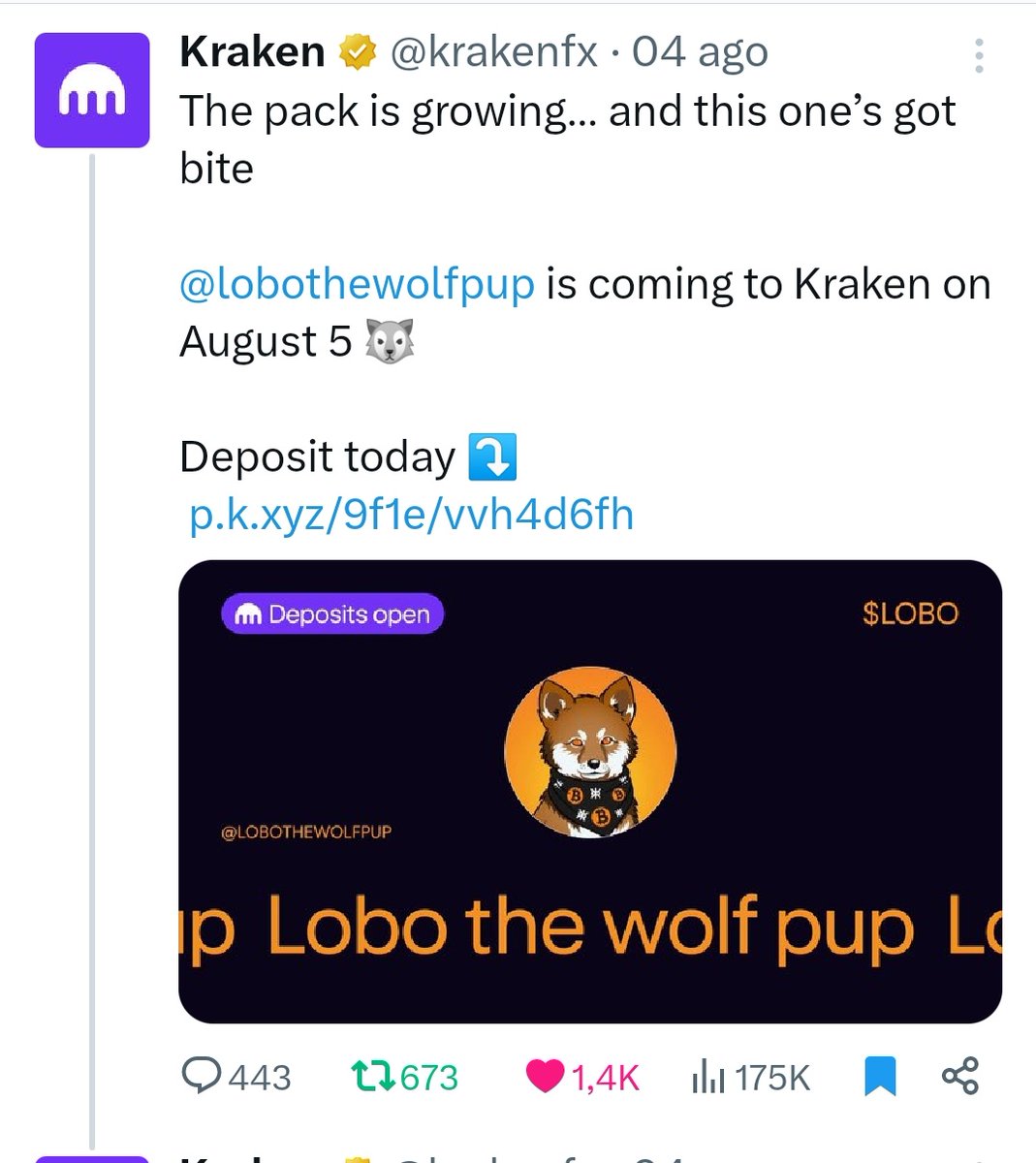 Lobo12359's tweet photo. @calebsol Invest in $LOBO is safer is the Bitcoin network is already listed @krakenfx and the developer has already shown his face. #rune9 https://t.co/htpWy4tVyG