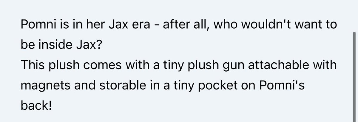 THE DESCRIPTION ON THE NEW POMNI/JAX PLUSHIE HELLO??? They’re literally canon no one talk to me im about to be so annoying #funnybunny