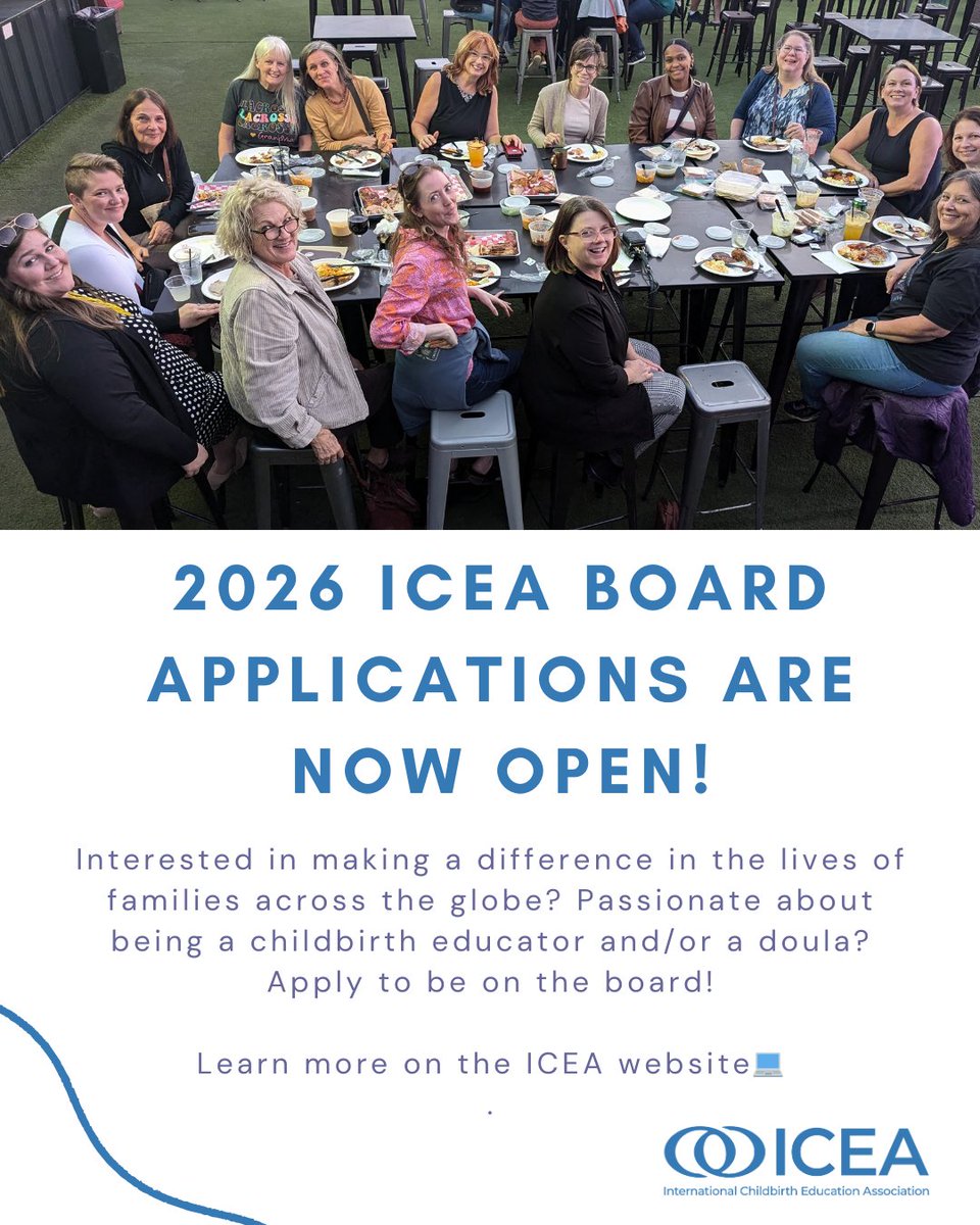 Interested in making a difference in the lives of families across the globe? Passionate about being a childbirth educator and/or a doula? Apply to be on the board!

You must be an ICEA certified professional to apply!

👉Learn More: icea.org/2026-icea-boar…