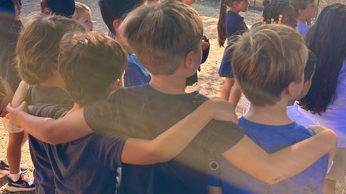 Week 1 summarized in one picture: arm in arm, ready to take on the year together. 💛💙#FirstWeekOfSchool #BetterTogether