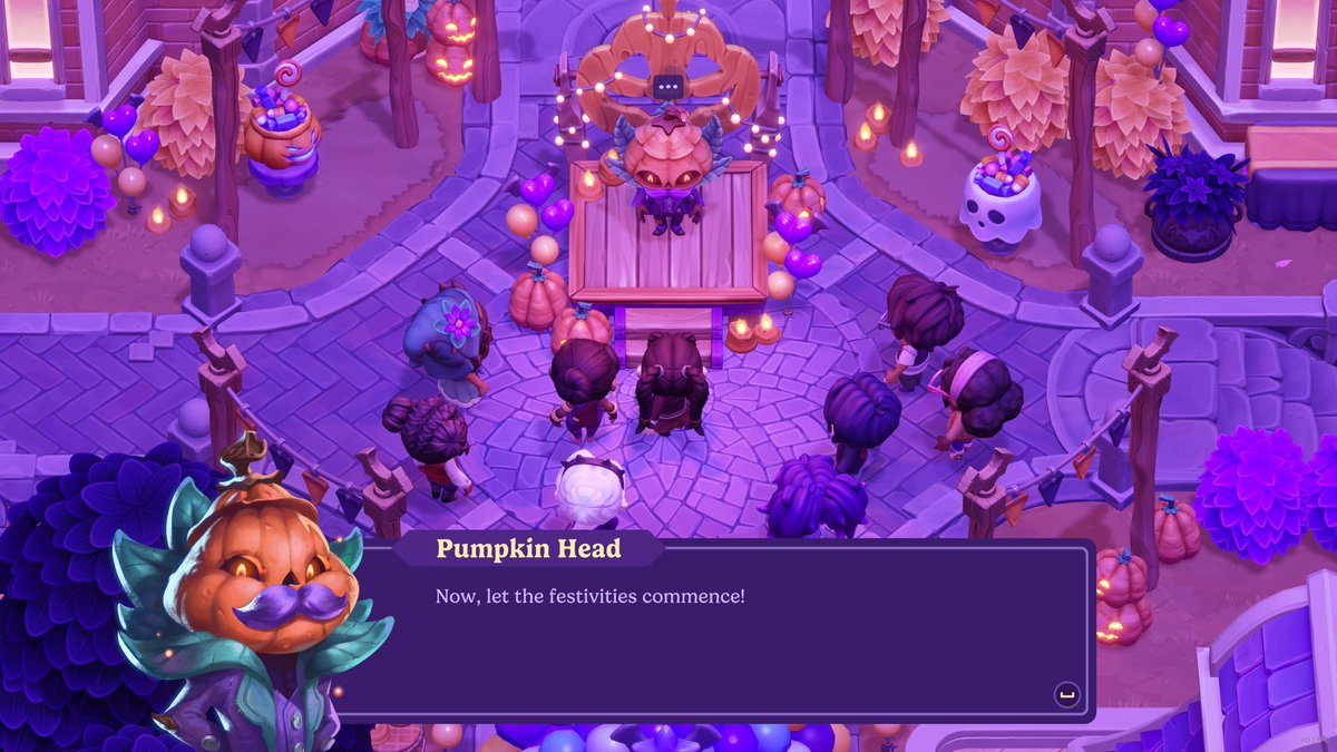 In Moonlight Peaks, every season brings new adventures 🎃

🪞 Unlock seasonal decorations
🎉 Attend magical festivals
🧛🏻‍♀️ Chat with locals &amp; hear Orlock’s very long speeches
🎯 Play festive mini-games
👑 Maybe even win a crown?

Wishlist now: s.team/a/2209900