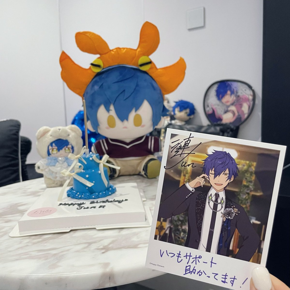 ee3696's tweet photo. 𝟚𝟘𝟚𝟝.𝟘𝟠.𝟙𝟞
ジュンくん、お誕生日おめでとう( ⁎ᵕᴗᵕ⁎ )❤︎🍓

今年で三回目のお祝いです
とっても嬉しい💙☺️

これからもずっと応援しています☁︎︎⋆｡

#漣ジュン誕生祭2025
#漣ジュン生誕祭2025 https://t.co/beljMkXQ5W