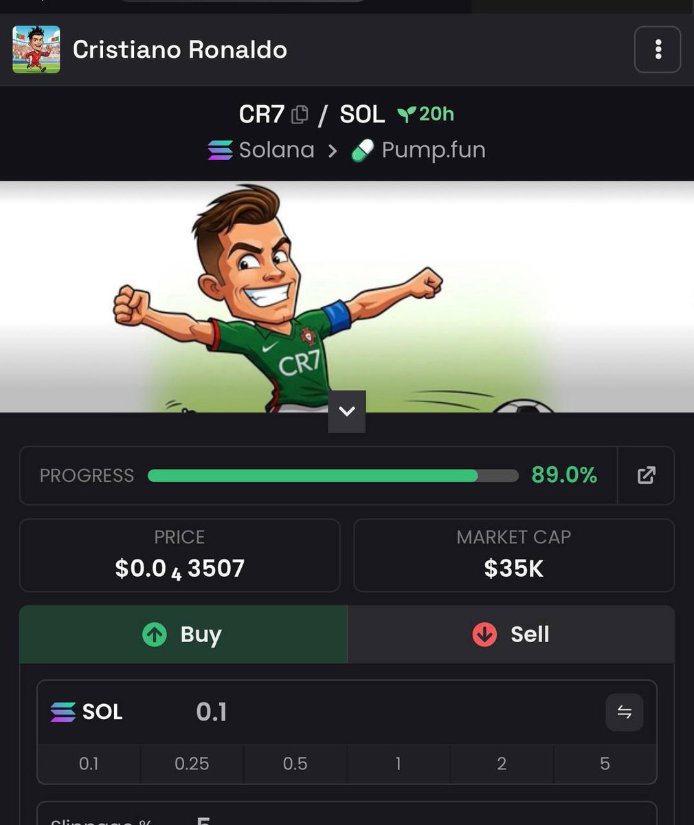 The Meme Coins are blowing up, And this came in the right time! $CR7 - #CR7  Cristiano Ronaldo Low mc and supply! can boom! CA:  3JFArqwL8qTUdTfQELmN8hQjqavRW7Y8qf8nyADvpump #crypto #solana $sol #ai  #memecoin #meme #