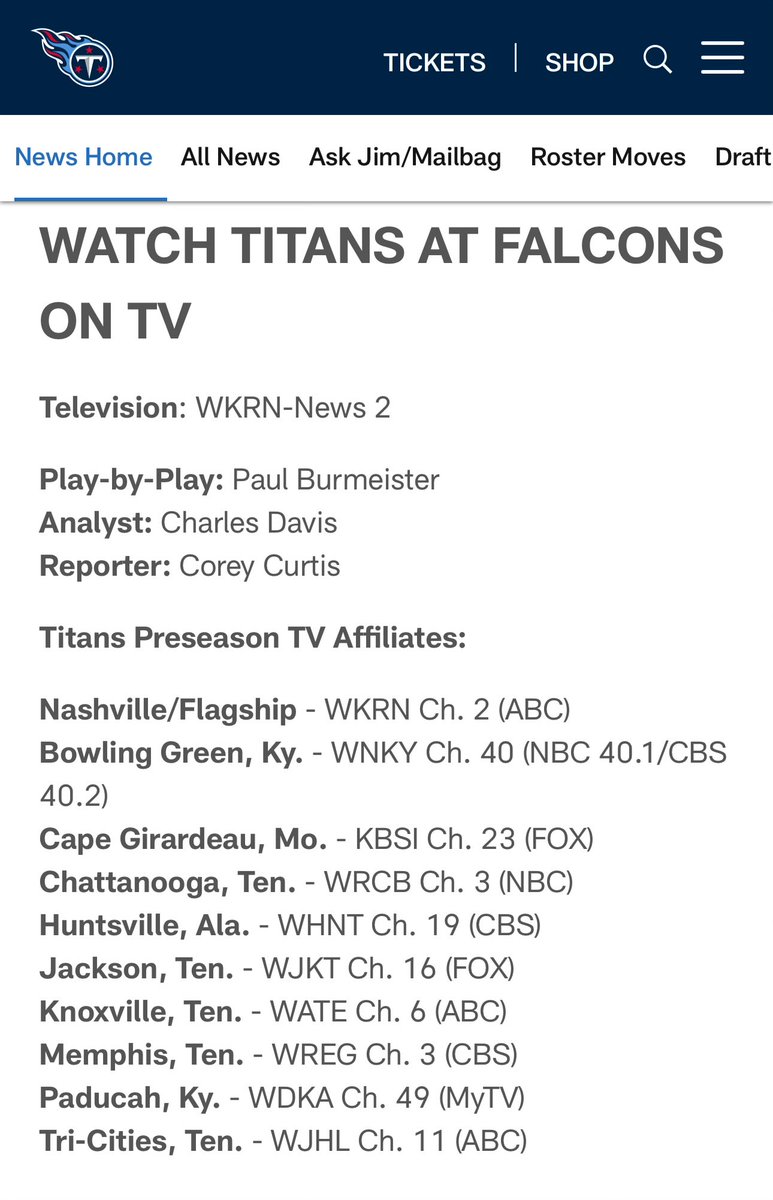 wareagleash's tweet image. Where is the game @WRCB3 @Titans