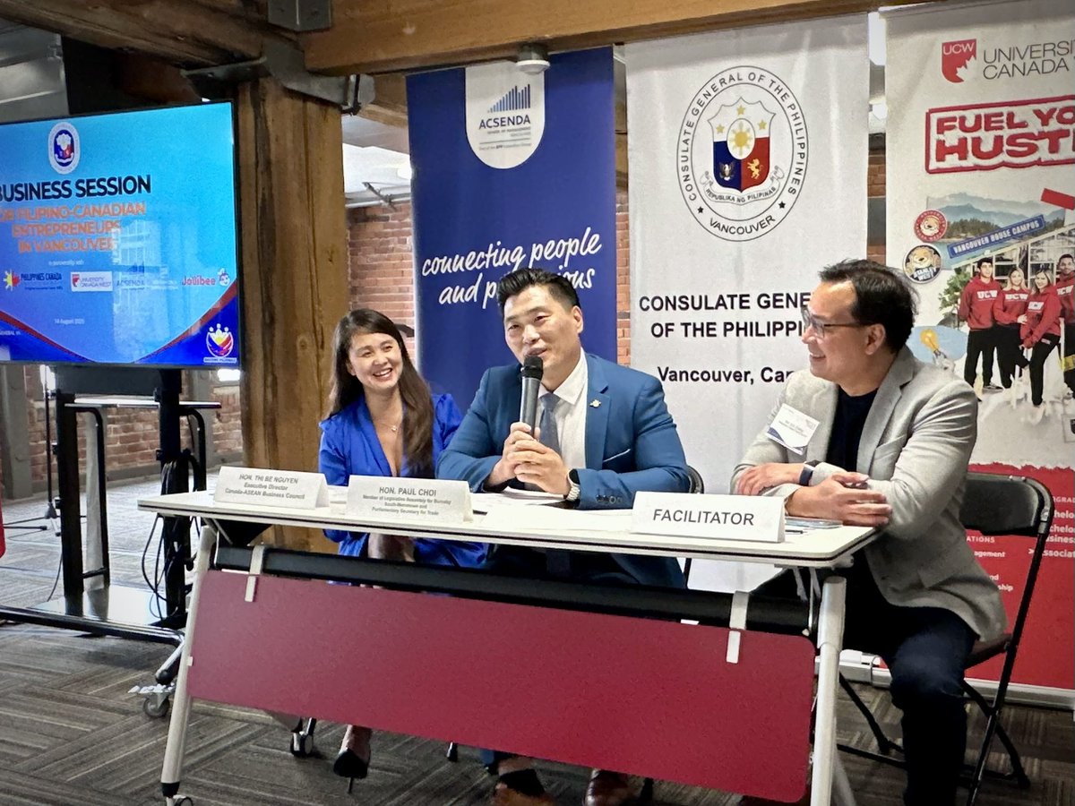 The Indo-Pacific is the world’s fastest growing economic region – great to talk trade with entrepreneurs from the Filipino 🇵🇭🇨🇦 community, listening to challenges &amp; sharing how BC can help. Thanks to Consul General Gina Jamoralin, <a href="/pctcvan/">Philippines Canada Trade Council</a> + many others who brought us together!