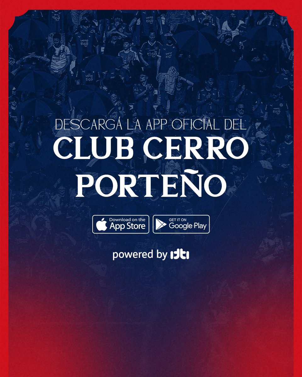 CCP1912oficial's tweet photo. ¡TU CLUB! ¡TU PASIÓN! 🔵🔴

Llevá al Ciclón con vos a dónde vayas 🌪️

📲 Descargá nuestra App oficial y accedé a todo: noticias, entradas, contenido exclusivo y mucho más.

💙❤️ Cerro Porteño está en tu corazón... y ahora también en tu celular. https://t.co/ABjaafFc7w