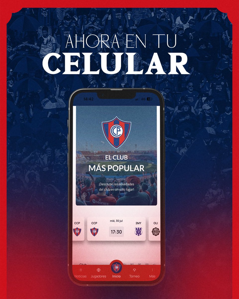 CCP1912oficial's tweet photo. ¡TU CLUB! ¡TU PASIÓN! 🔵🔴

Llevá al Ciclón con vos a dónde vayas 🌪️

📲 Descargá nuestra App oficial y accedé a todo: noticias, entradas, contenido exclusivo y mucho más.

💙❤️ Cerro Porteño está en tu corazón... y ahora también en tu celular. https://t.co/ABjaafFc7w