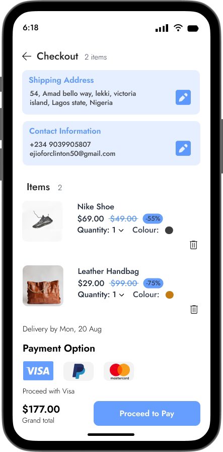 Blink_Clinton's tweet photo. Day 6
UI/UX challenge
checkout page for an online shopping App
#21daysUiUxchallege #UiUxDesigner
#Productdesigner #Aptechowerri #UIDesign #UXDesign #DailyUl #DesignChallenge https://t.co/oq2tA5iNIV