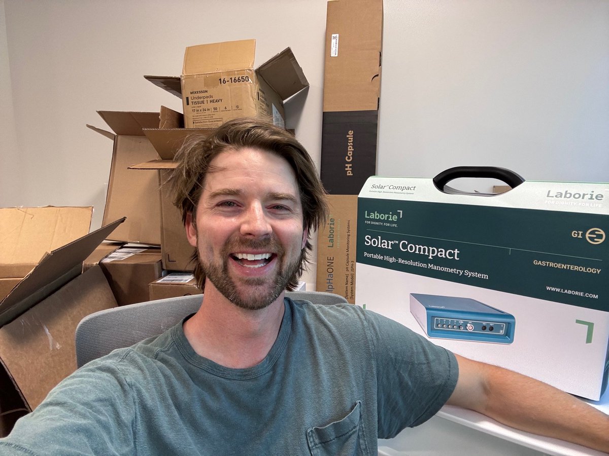 BoCoxGastro's tweet photo. It's CHRISTMAS 🎄 MORNING in this gastroenterologist's office. I'm excited to be using @LABORIEMEDICAL (for #manometry and ph testing) and #AnXRobotica ( miniature video capsule #endoscopy and Intramarx 3D). I pretty much geek out when it comes to GI-tech and love these products. #HeritageMedicalAssociates is opening it's doors on Monday August 18th for #pediatricgastroenterology. 🤩