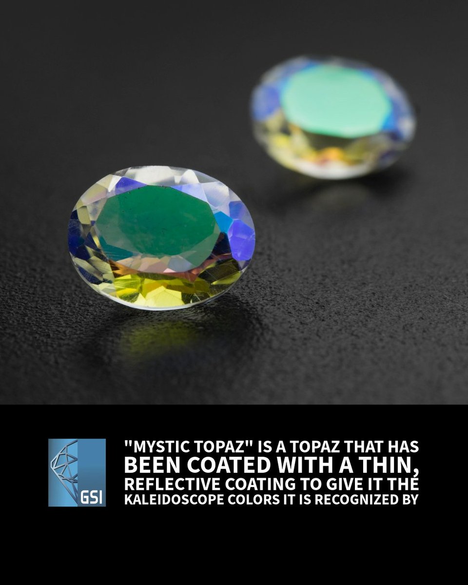 Surface coating is a type of treatment where a thin layer of gold, silver, or other metals are deposited on the gemstone's surface, usually the pavilion, can alter a gem's color or reflectivity. "Mystic topaz" is a topaz that has been coated with a thin, reflective coating.