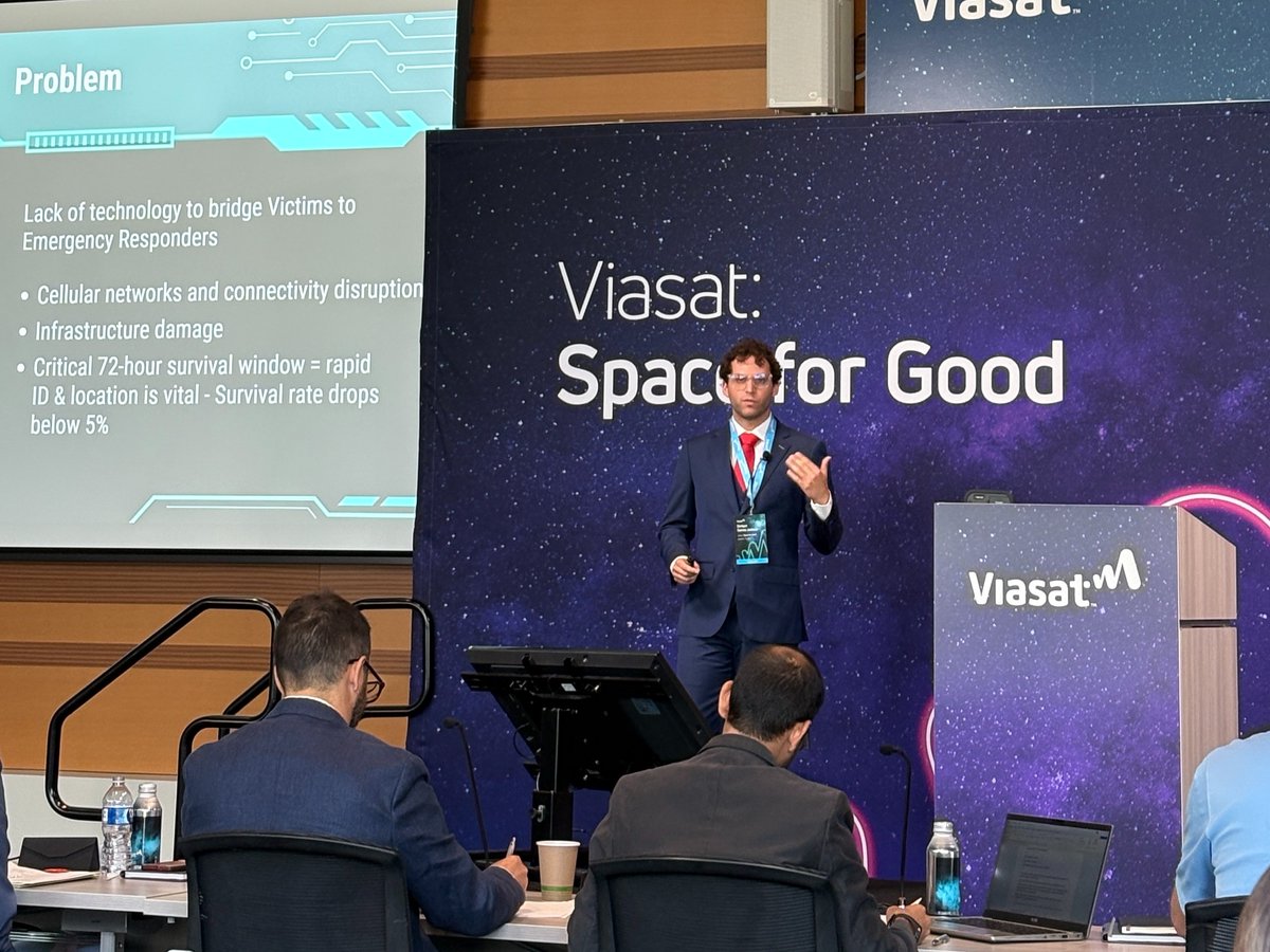viasat's tweet photo. Biodegradable debris, algae in space, and E. coli CO2 consumption were just a few of the bright ideas our Viasat: #SpaceForGood 🇺🇸 finalists shared with our judges yesterday in Carlsbad, California.

Winner announced on Sunday! 🏆🚀 https://t.co/vbH13N6Y9R