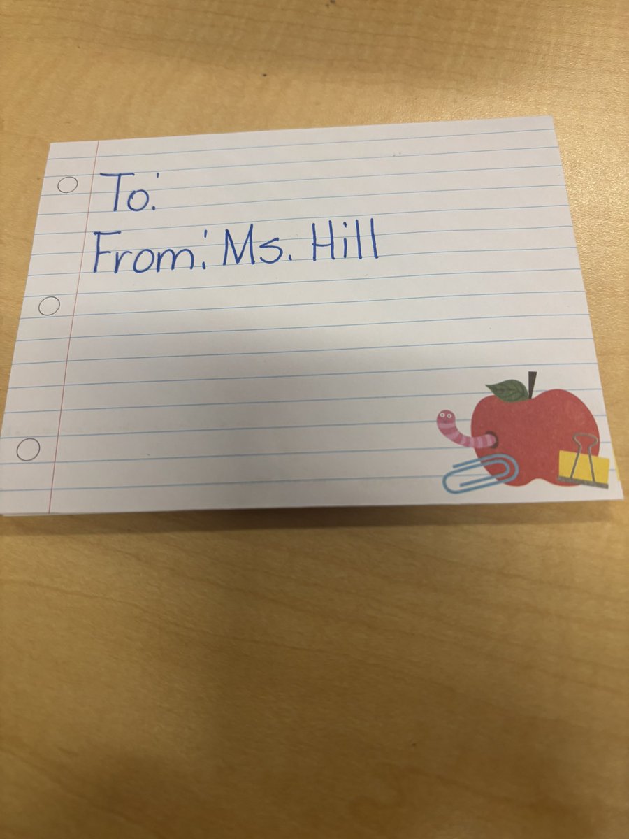 Each of my students received an end of the week note from me.