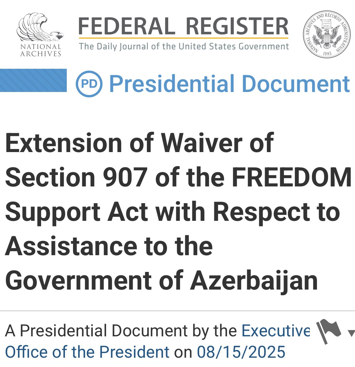 For the last two years, the U.S. has withheld military funding to Azerbaijan. After signing the “peace agreement” last week with Armenia, the United States came out today and said they would be providing Azerbaijan with weapons again. 

Make it make sense.