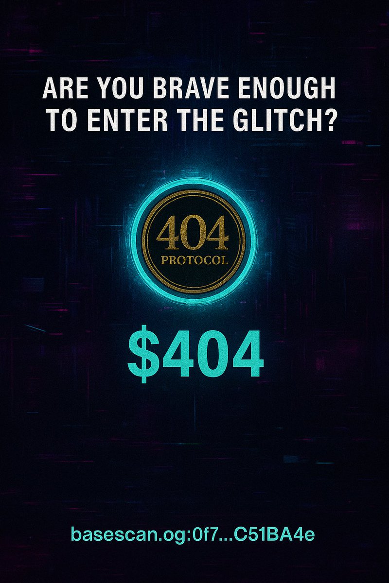 The404Protocol's tweet image. The glitch is spreading.
Hold or be consumed.
#404Protocol
