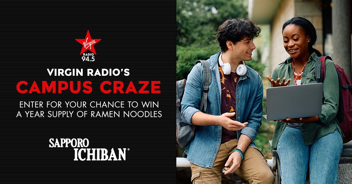 VirginRadioVancouver (@virginradiovan) on Twitter photo Virgin Radio’s Campus Craze is 'bout to PULL UP at Frosh Week! 😄🎵
This September, we're visiting campuses all across the Lower Mainland - enter for your chance to win a year’s worth of Sapporo Ichiban Ramen Noodles: virginradio.ca/vancouver/cont… Virgin Radio’s Campus Craze is 'bout to PULL UP at Frosh Week! 😄🎵
This September, we're visiting campuses all across the Lower Mainland - enter for your chance to win a year’s worth of Sapporo Ichiban Ramen Noodles: virginradio.ca/vancouver/cont…