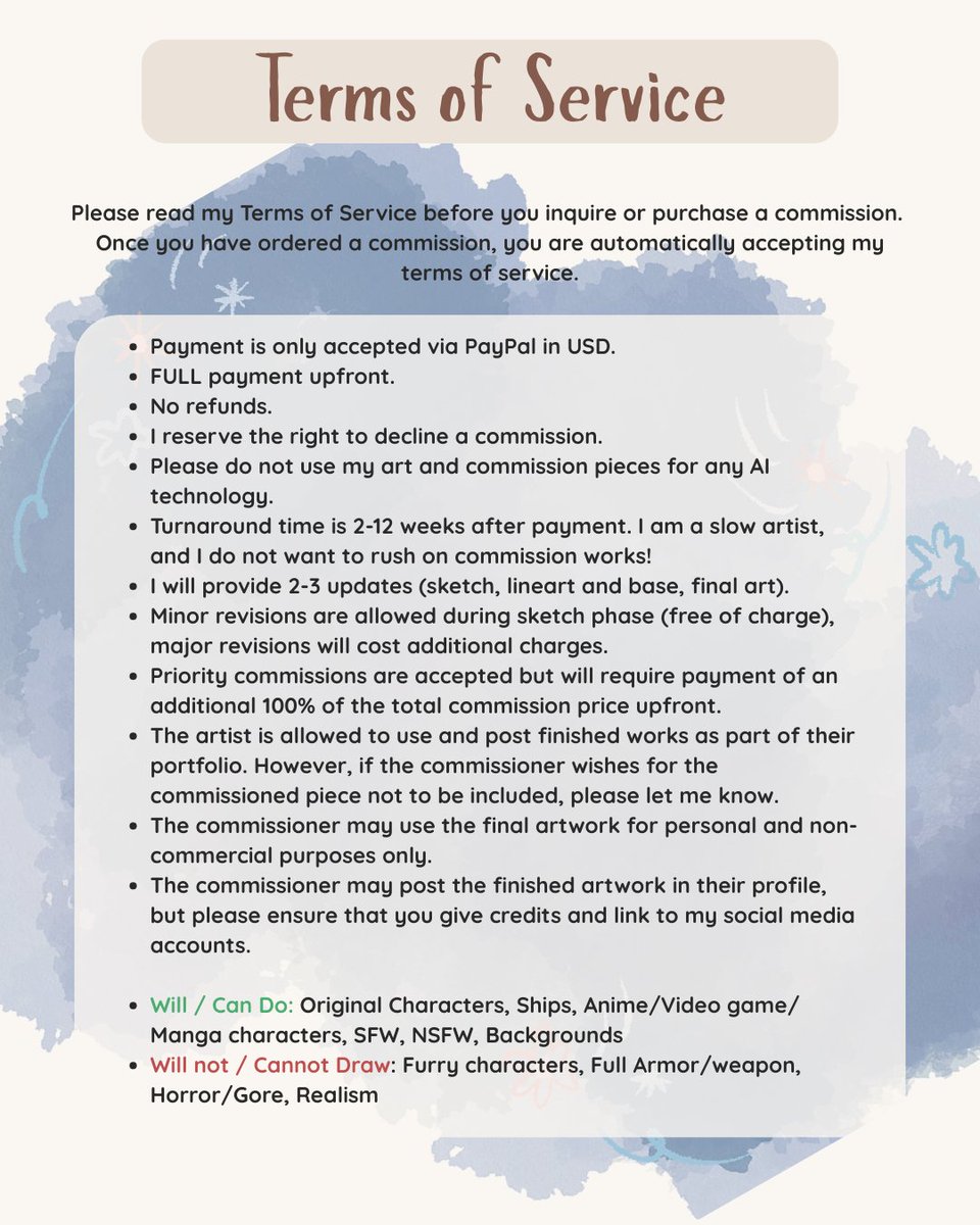 RTs are appreciated☀️

Hello! I am opening commissions!

Please feel free to send me a dm or email me at sunny.asterrales@gmail.com if you're interested. 

Comm samples: asterrales.carrd.co