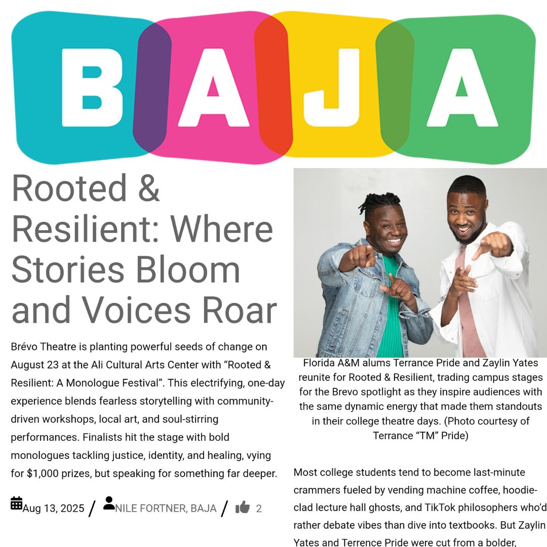 🎭 From workshops to food trucks to powerful monologues, 'Rooted &amp; Resilient' is where change takes center stage 🗣 

🎶 Check <a href="/BrowardArts/">Broward Cultural Division</a> #BAJA for my article on details about this <a href="/BrevoTheatre/">brevo_theatre</a> #BrévoTheatre #PompanoBeach #event in the link below ⬇️

artscalendar.com/blog/baja/root…