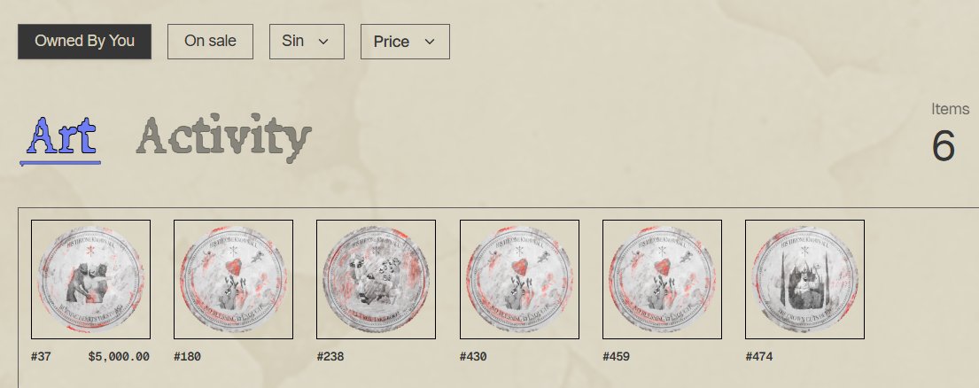 Paying for my sins. Wasn't able to stick on the board for the (incredible) editions from <a href="/otherworld_xx/">Other World</a> (Sloth). Envy now driving me to pick up some tokens for the collection: