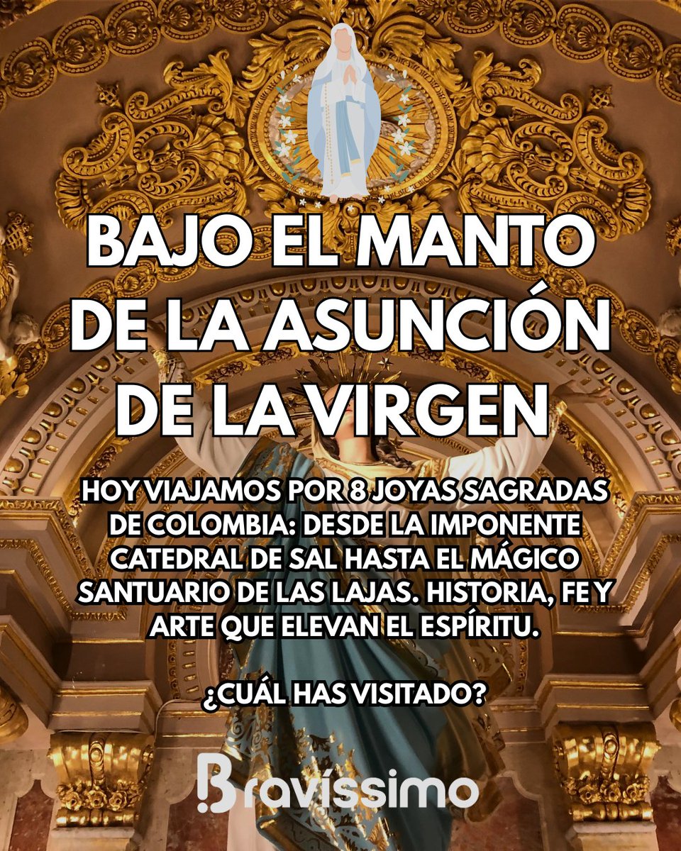 BravissimoCity's tweet photo. En el día de la Asunción de la Virgen recorremos las catedrales y santuarios más emblemáticos de Colombia. 🕊️🙏

Historia, fe y arquitectura que nos conectan con nuestras raíces y tradiciones más profundas. ⛪💖

¡Un viaje sagrado que enorgullece a todo un país!

#Bravíssimo2025 https://t.co/Dvu62LErgt