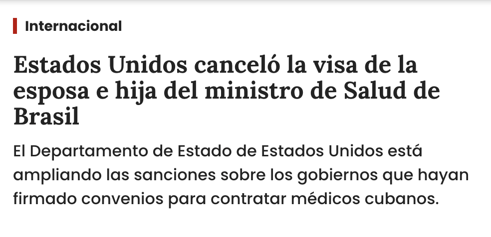 AmerangelLorenz's tweet photo. 🇺🇸 EEUU ya comenzó a quitar visas a los funcionarios de Brasil 🇧🇷 por contratar "médicos" cubanos.

Si el siguiente país en la lista es México 🇲🇽, los pobrecitos de #Morena ya no podrán ir de compras 🛍️ ni visitar sus mansiones en Estados Unidos 🏘️. https://t.co/VcTGoDUvlF