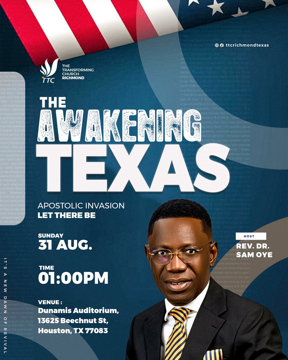 Hello USA… Join Me In Texas!
It Will Be An Unforgettable Day Of Diverse HEALING, Total DELIVERANCE And Supernatural BREAKTHROUGHS.

Be My Guest!